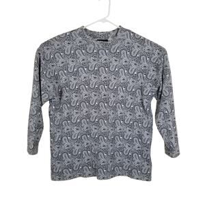 Women's A/M Collection Long Sleeve Paisley Pattern Lightweight Sweatshirt Large